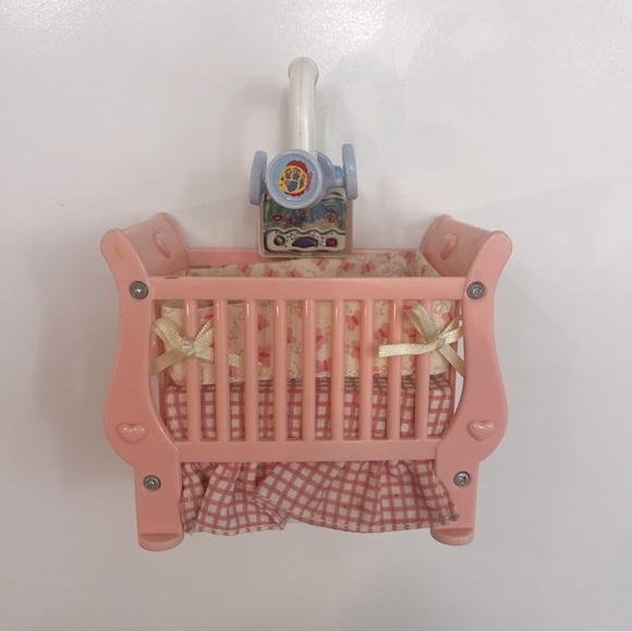 Fisher Price 2003 Loving Family Dollhouse Baby Crib Nursery Lighted Musical Pink - Picture 5 of 13